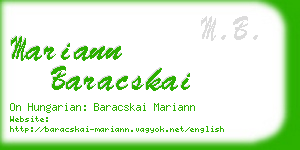 mariann baracskai business card
